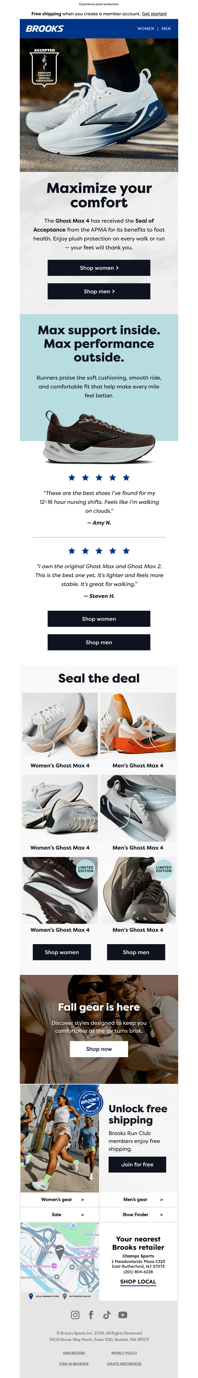 Brooks Running email from Mon, Sep 14, 2026