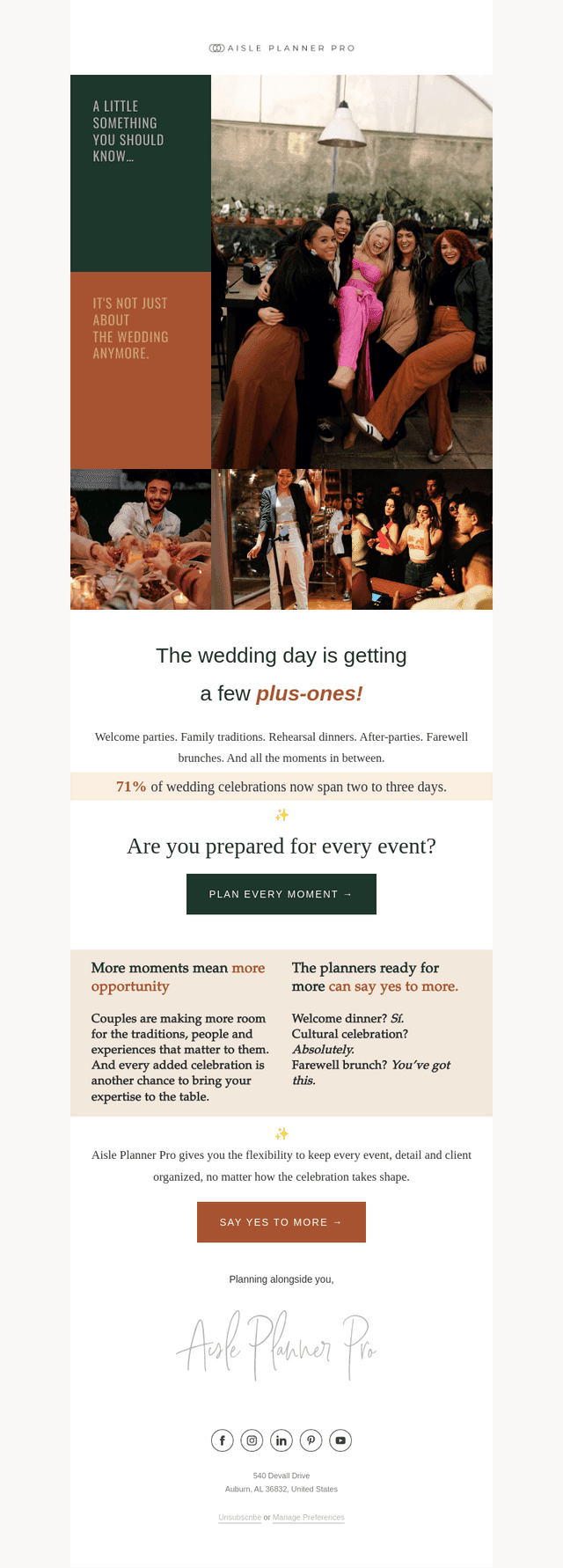 Aisle Planner email from Tue, Sep 15, 2026
