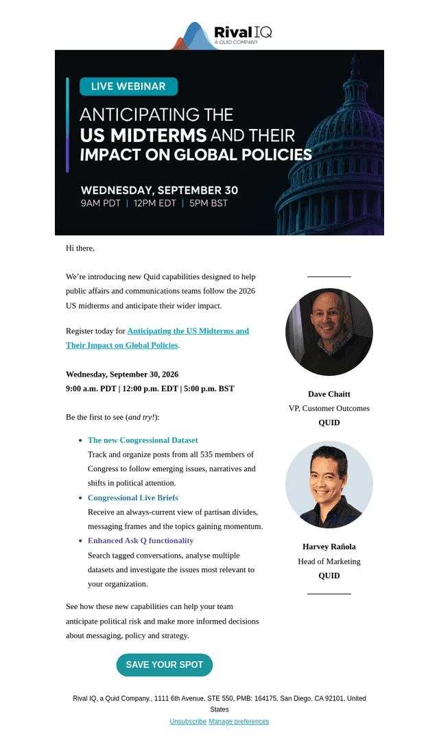 Rival IQ email from Tue, Sep 15, 2026