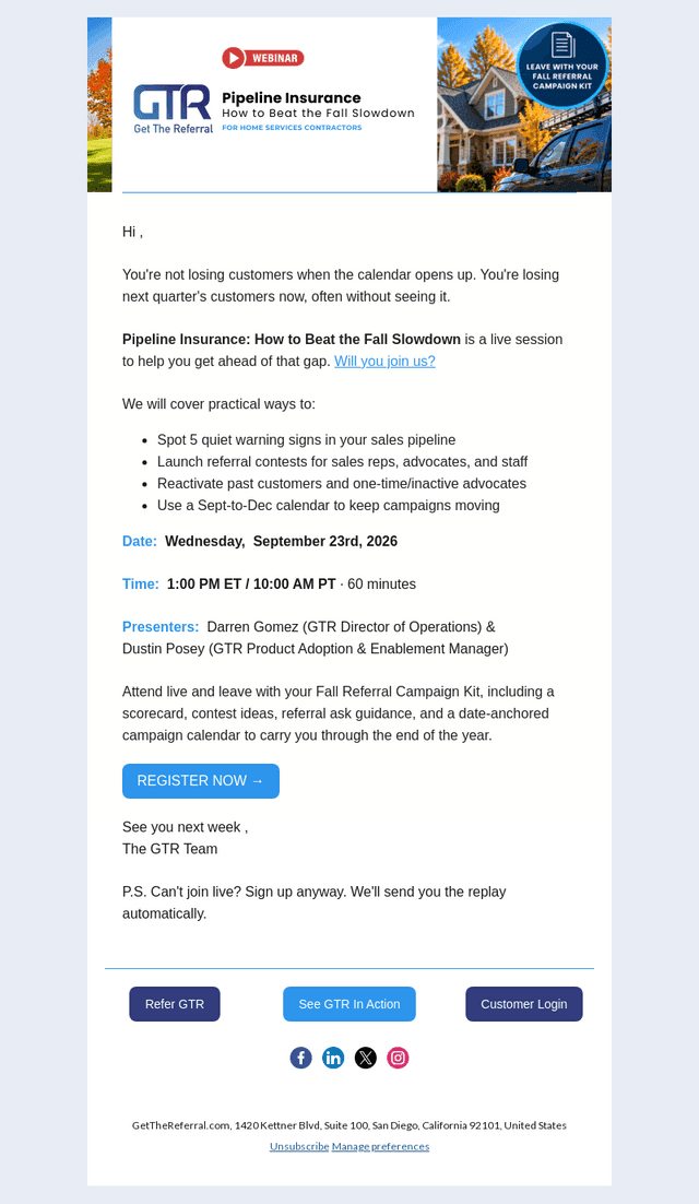 Get The Referral email from Tue, Sep 15, 2026