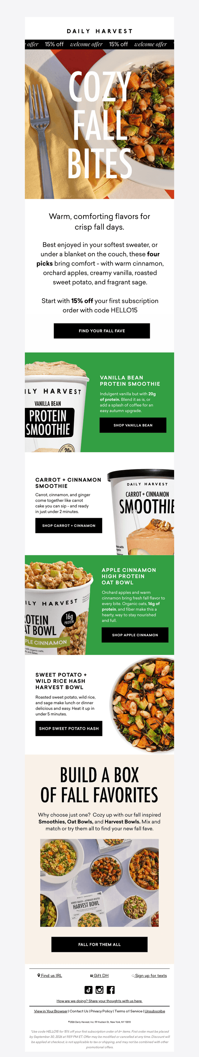 Daily Harvest email from Tue, Sep 15, 2026