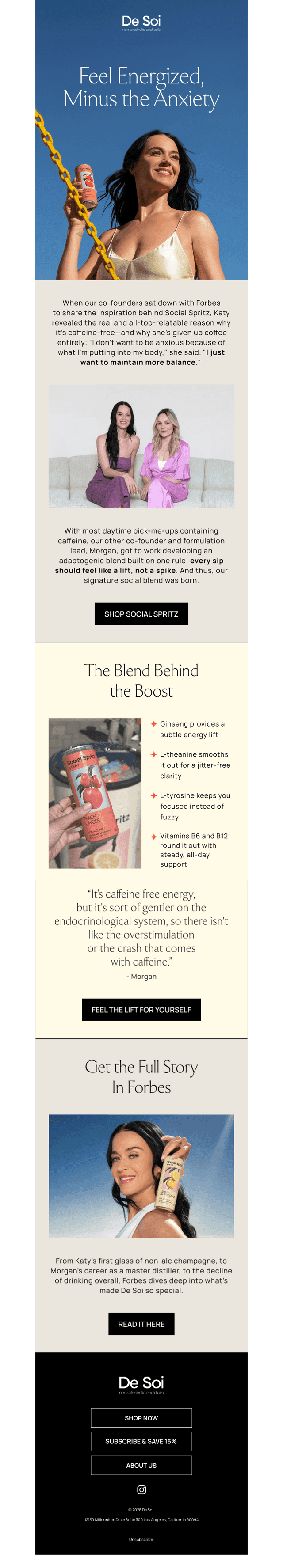 Why Katy Perry gave up coffee