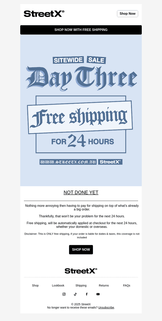 StreetX email from Wed, Sep 16, 2026