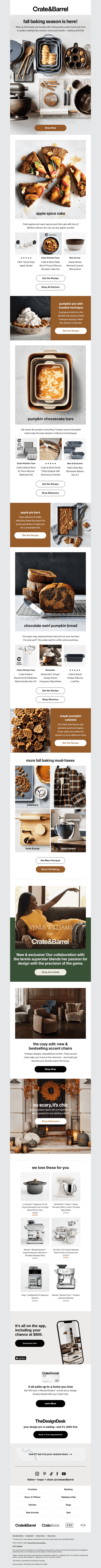 Crate and Barrel email from Wed, Sep 16, 2026