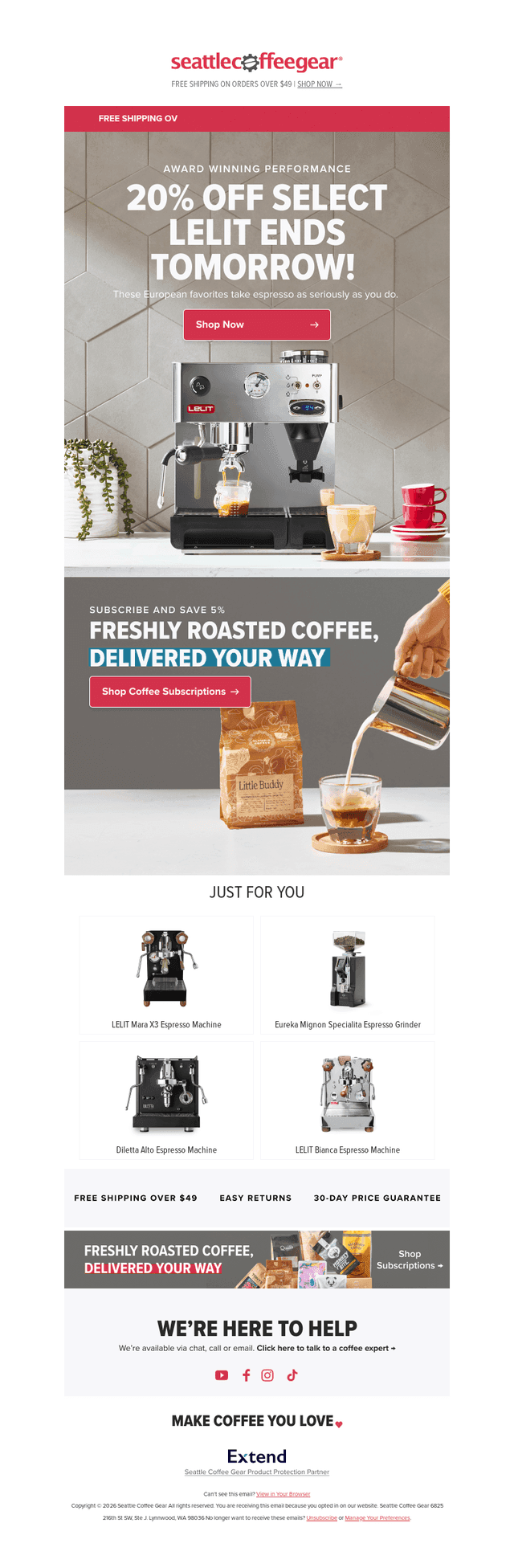 Seattle Coffee Gear email from Wed, Sep 16, 2026