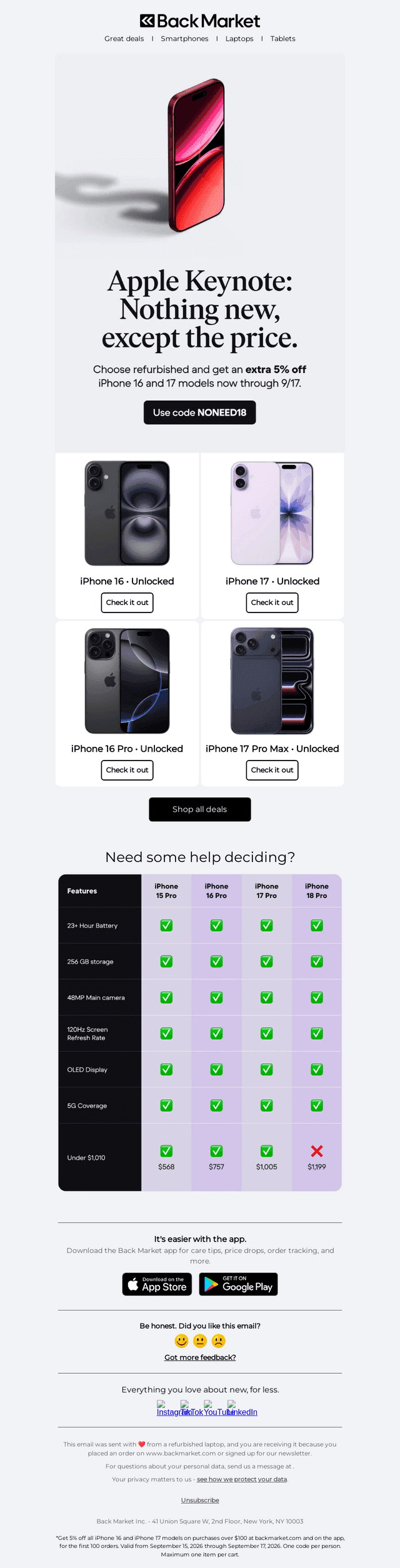 Take 5% off iPhone 16 and 17