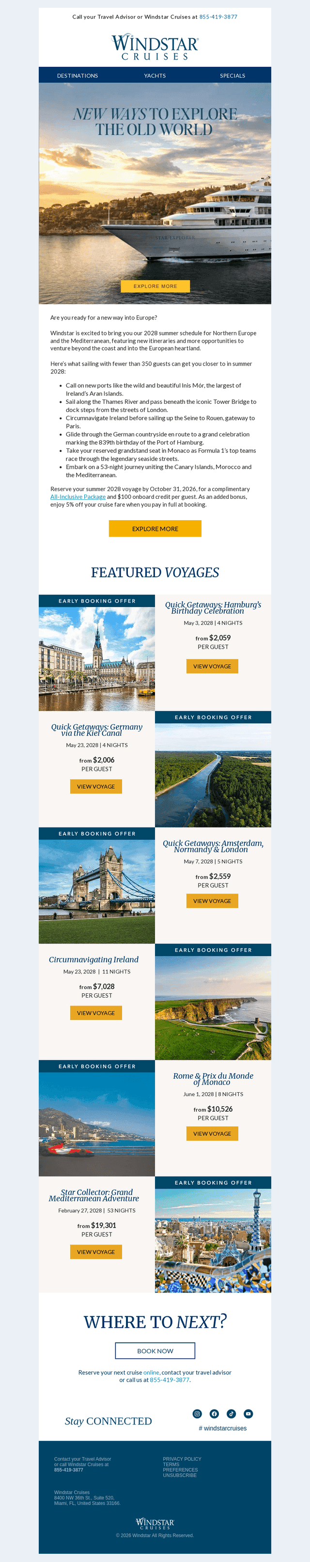 Windstar Cruises email from Wed, Sep 16, 2026