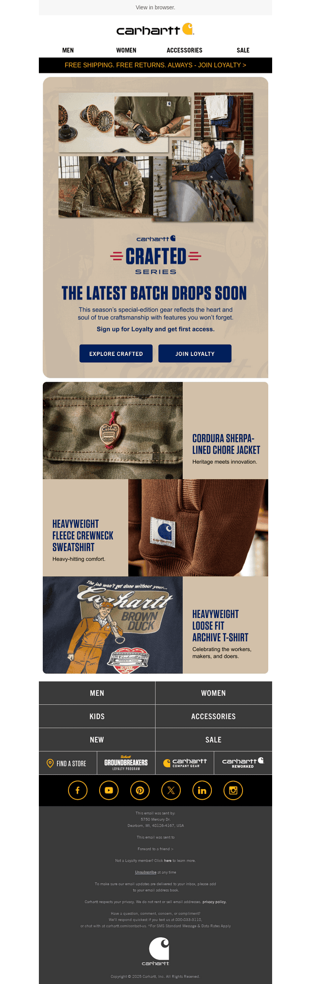 Carhartt email from Wed, Sep 16, 2026