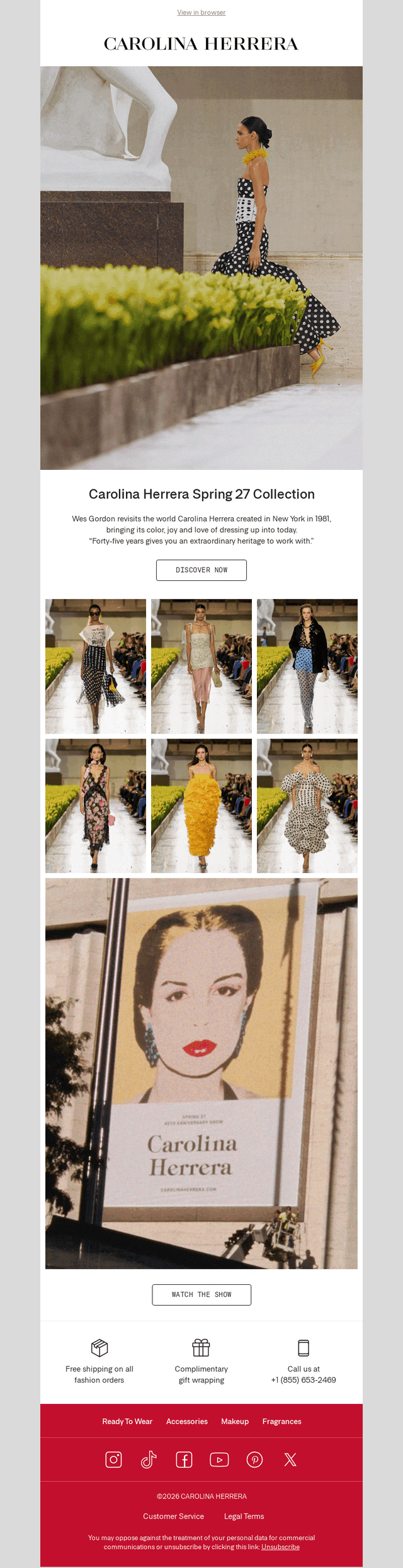 Carolina Herrera email from Wed, Sep 16, 2026