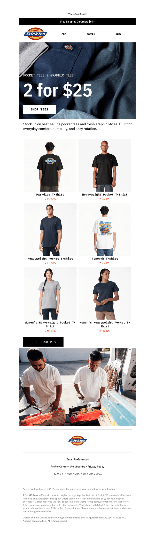 2 for $25 T-Shirts