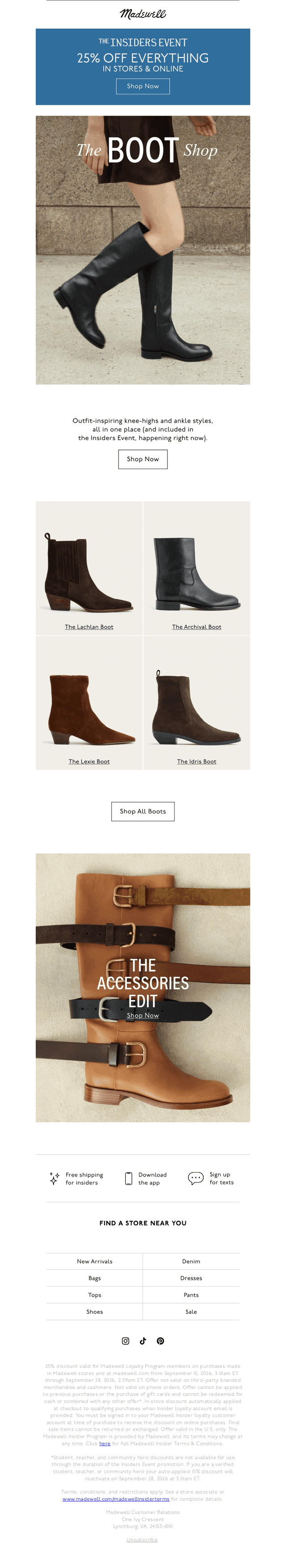 The Boot Shop is open & 25% off