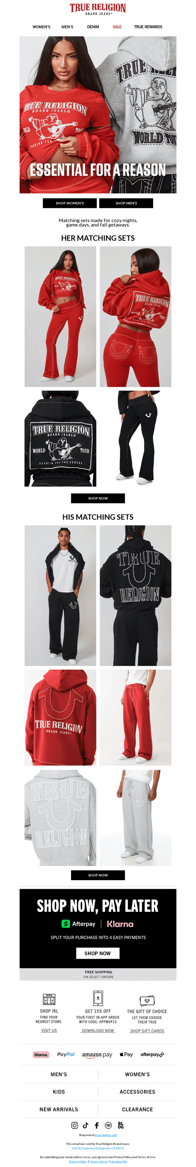 New matching sets you’ll live in
