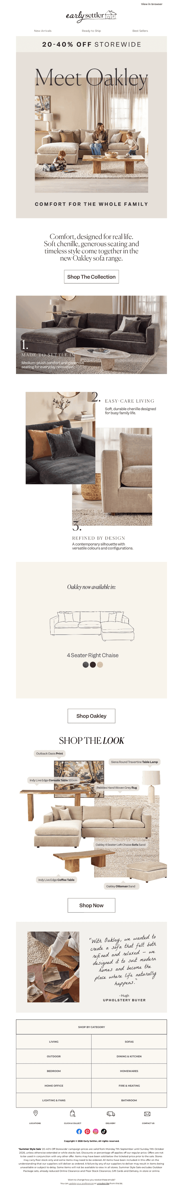 Meet Oakley, our new sofa range
