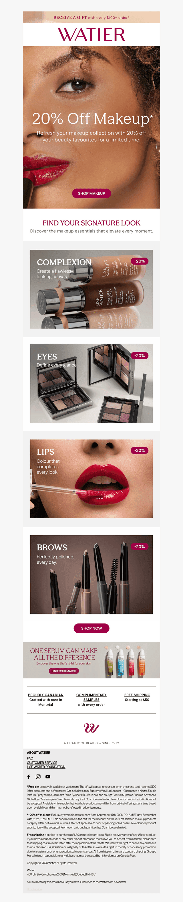 Hey, your 20% Off Makeup Starts Today!