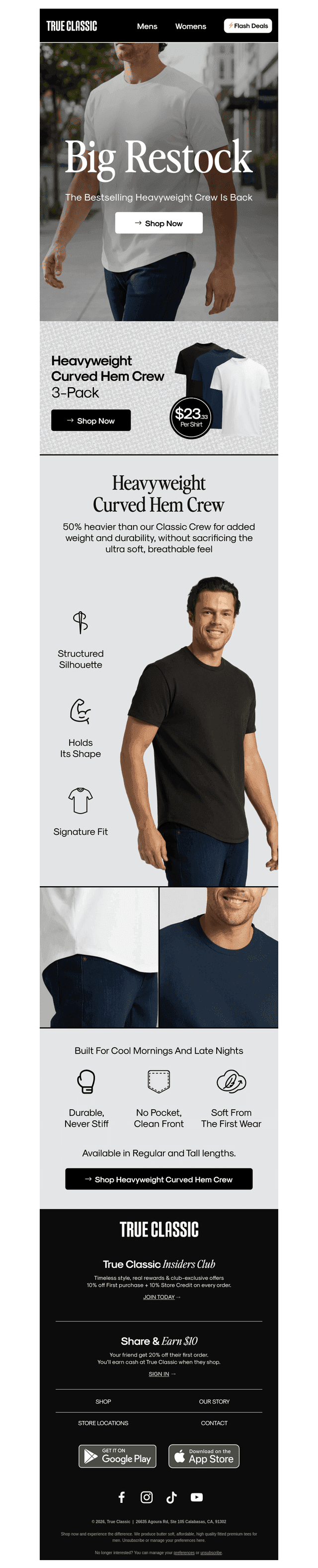 Restocked: The Heavyweight Curved Hem Tee