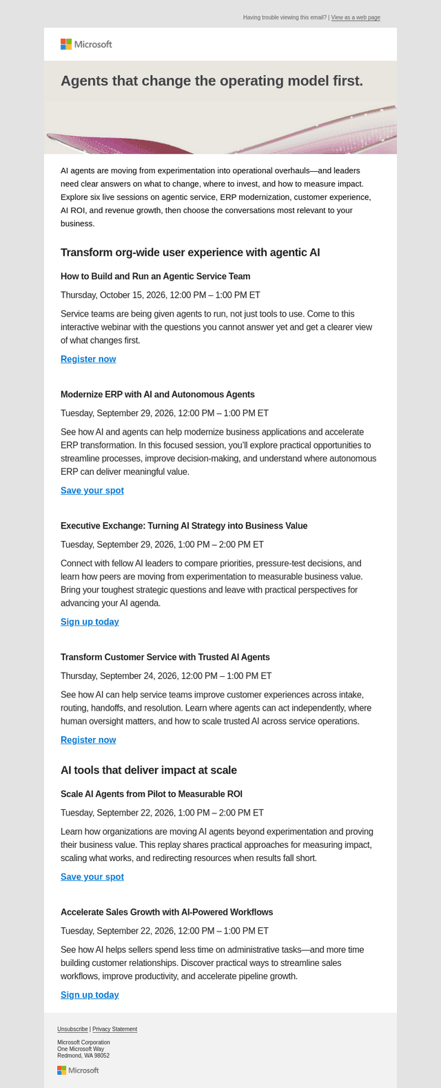 Microsoft email from Thu, Sep 17, 2026