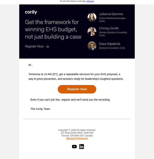 Tomorrow: Get the framework for winning EHS budget, not just building a case