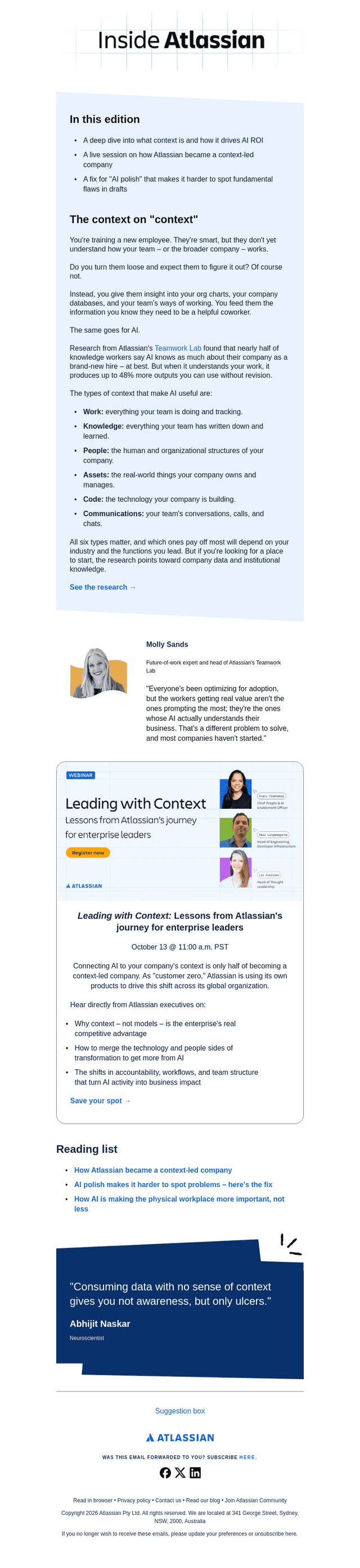 Atlassian email from Thu, Sep 17, 2026