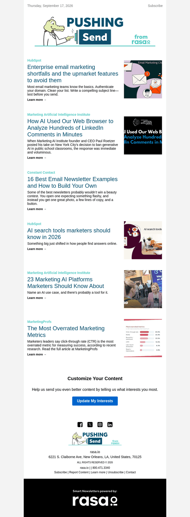 Rasa email from Thu, Sep 17, 2026