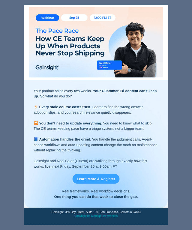 Your CE courses can't keep up with your product