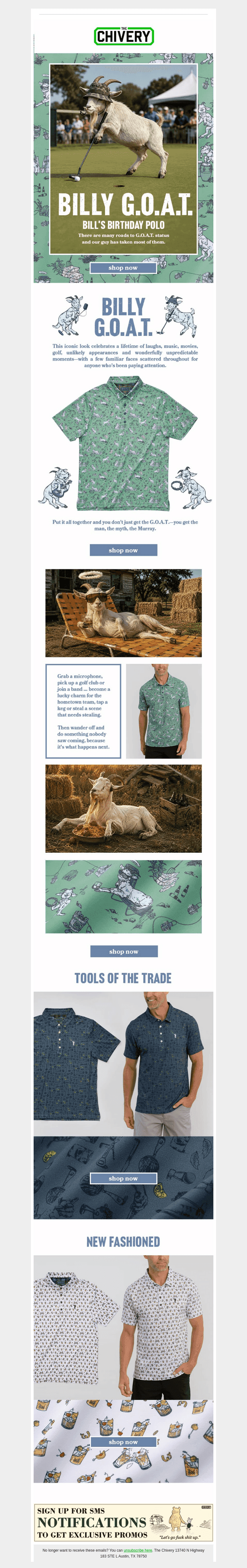 Golf. Goats. Bill Murray. Obviously.