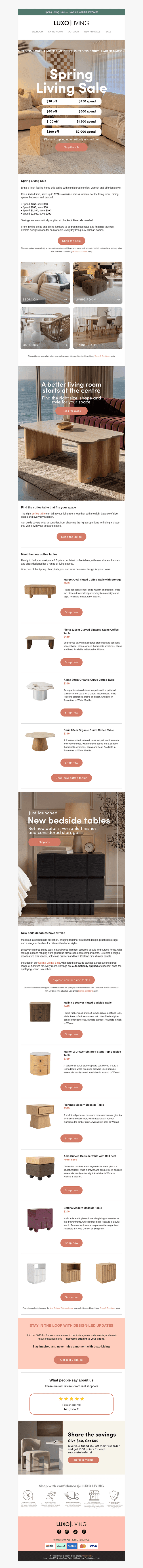 Luxo Living email from Fri, Sep 18, 2026