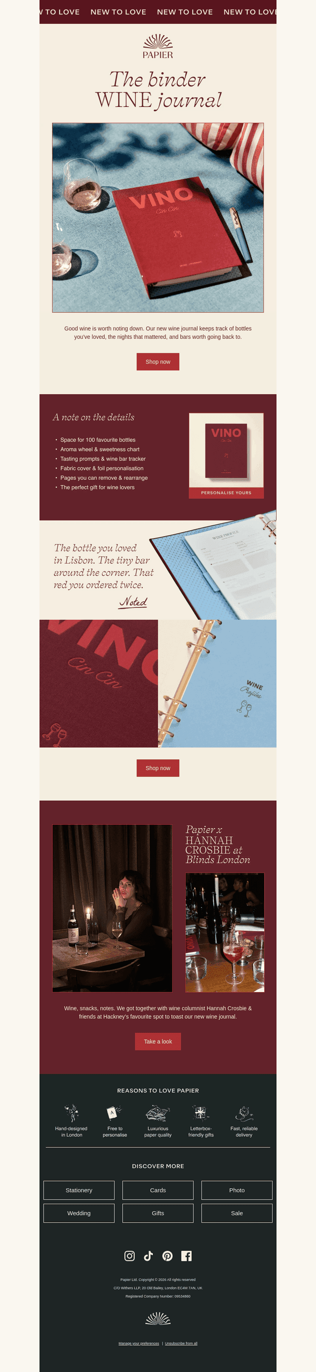 NEW: The binder wine journal