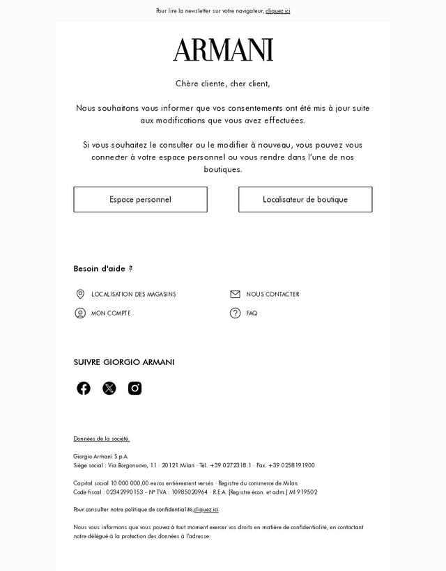 Mise à jour de vos consentements