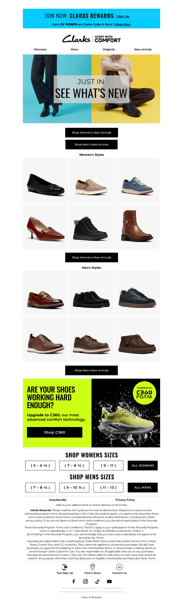 Clarks Shoes email from Fri, Sep 18, 2026