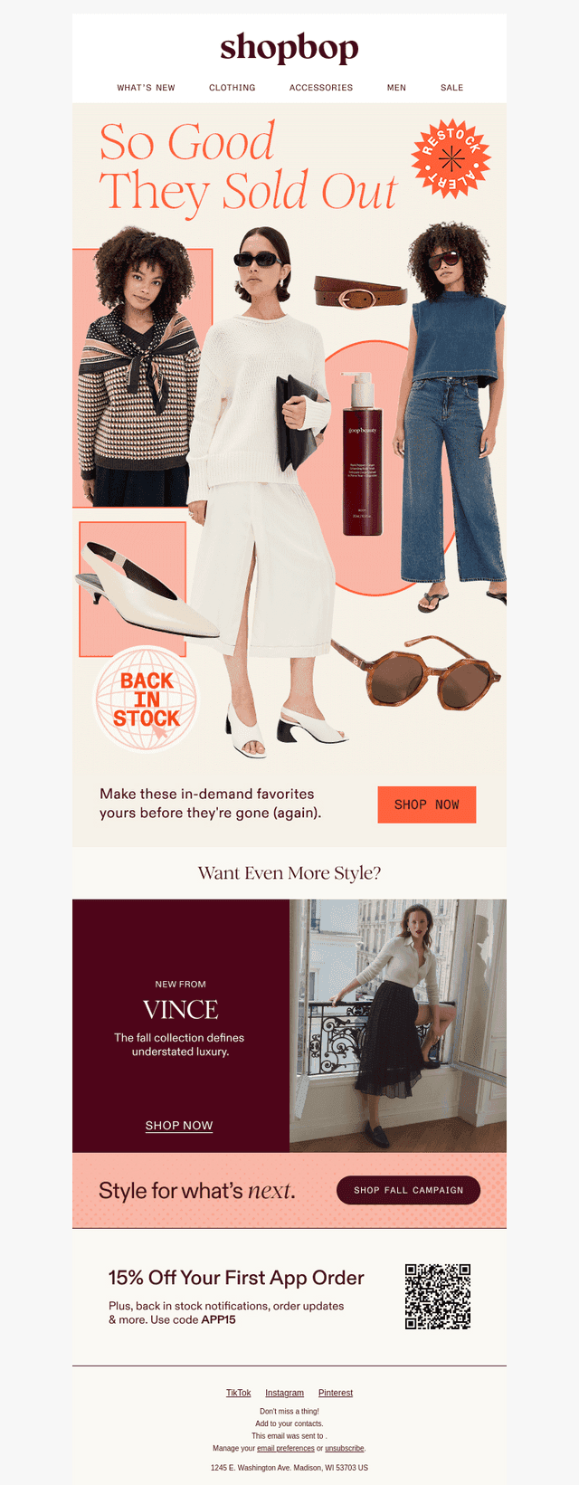 Shopbop email from Fri, Sep 18, 2026