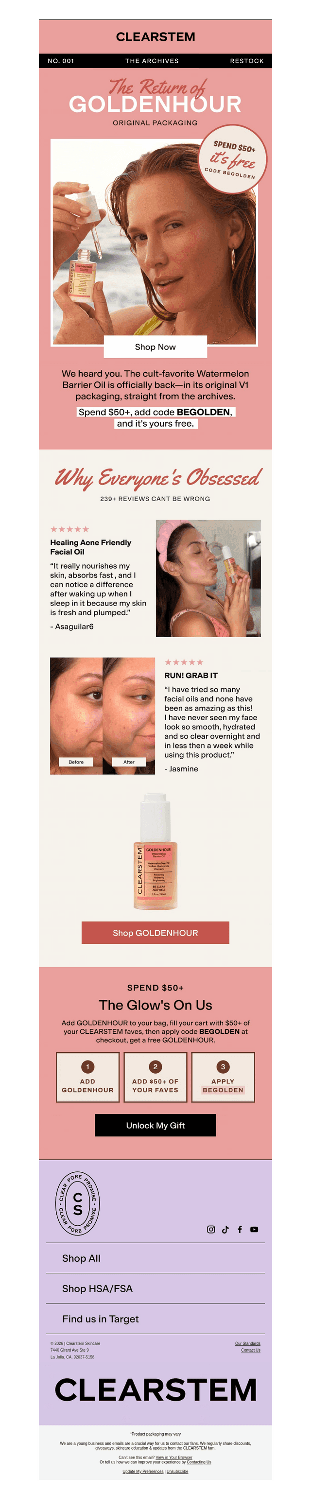 CLEARSTEM Skincare email from Fri, Sep 18, 2026