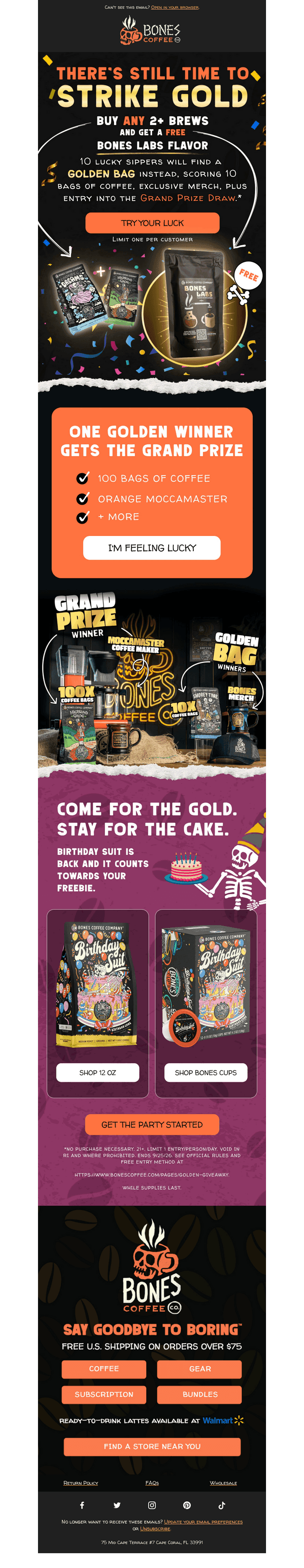 Bones Coffee email from Fri, Sep 18, 2026