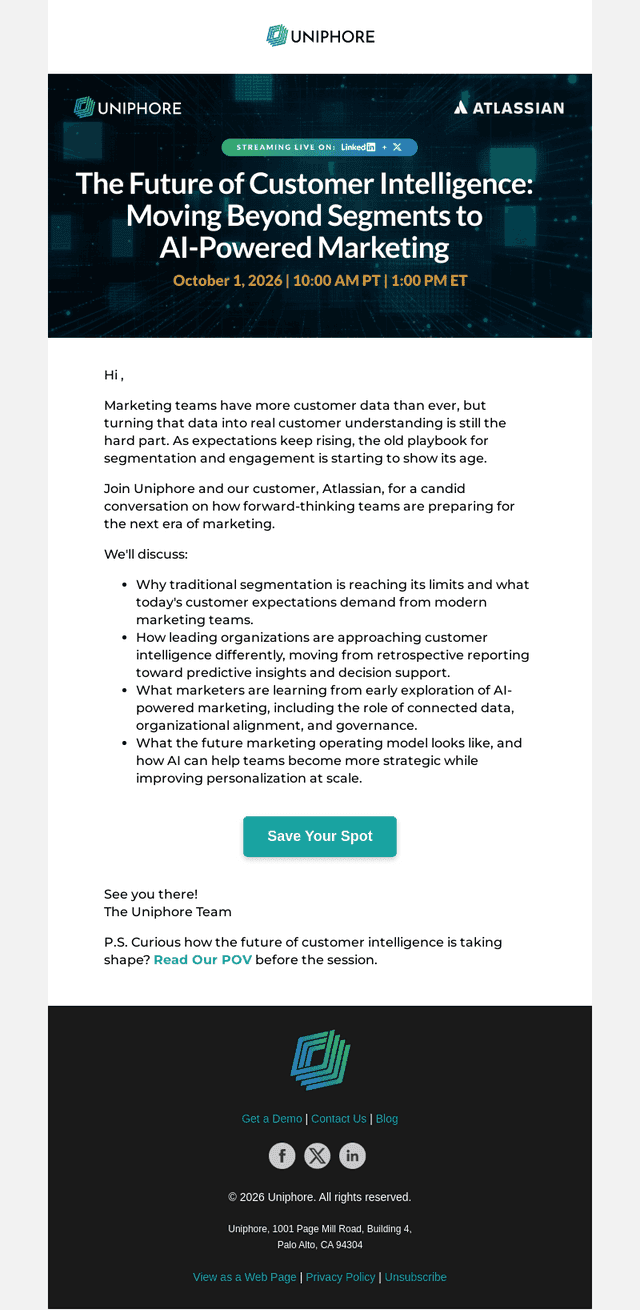 Uniphore email from Fri, Sep 18, 2026