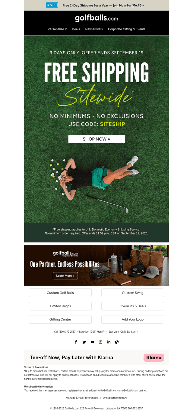 Golfballs email from Fri, Sep 18, 2026