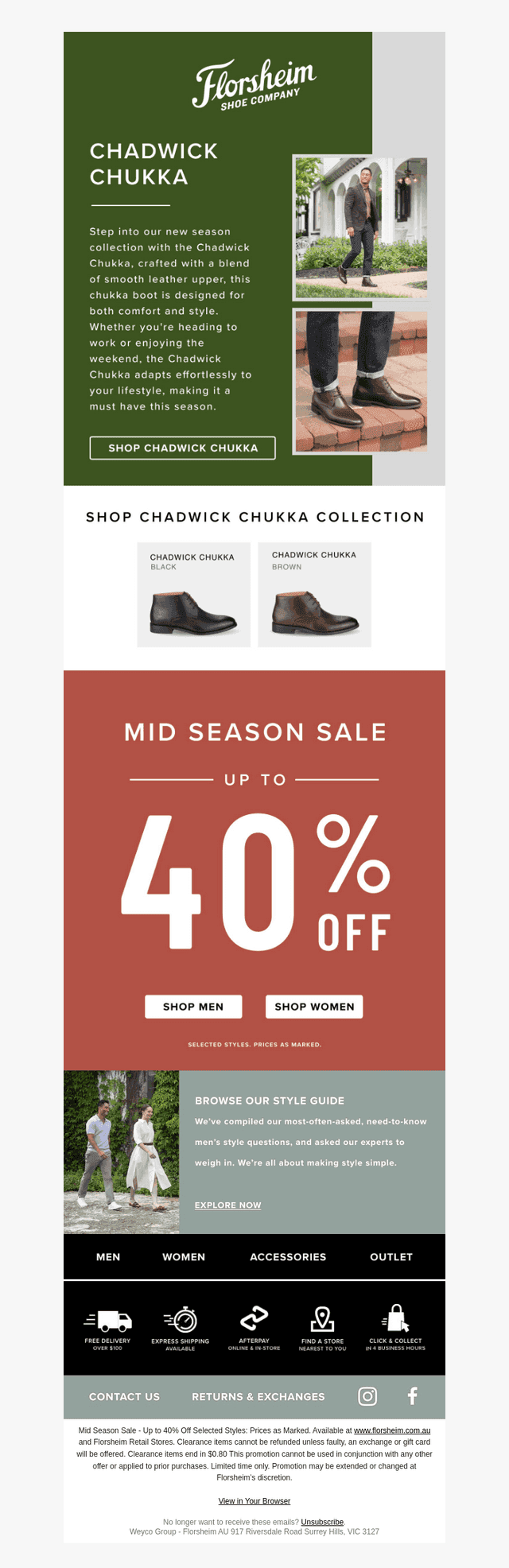 Florsheim Australia email from Fri, Sep 18, 2026