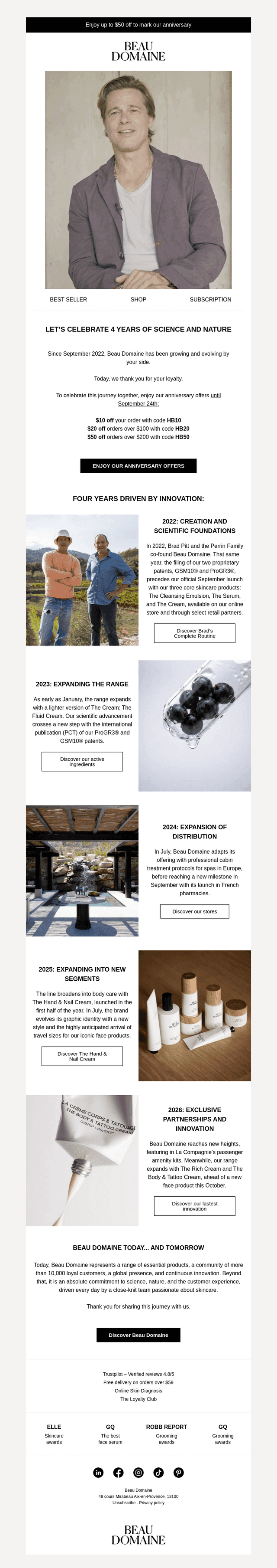 Beau Domaine email from Fri, Sep 18, 2026