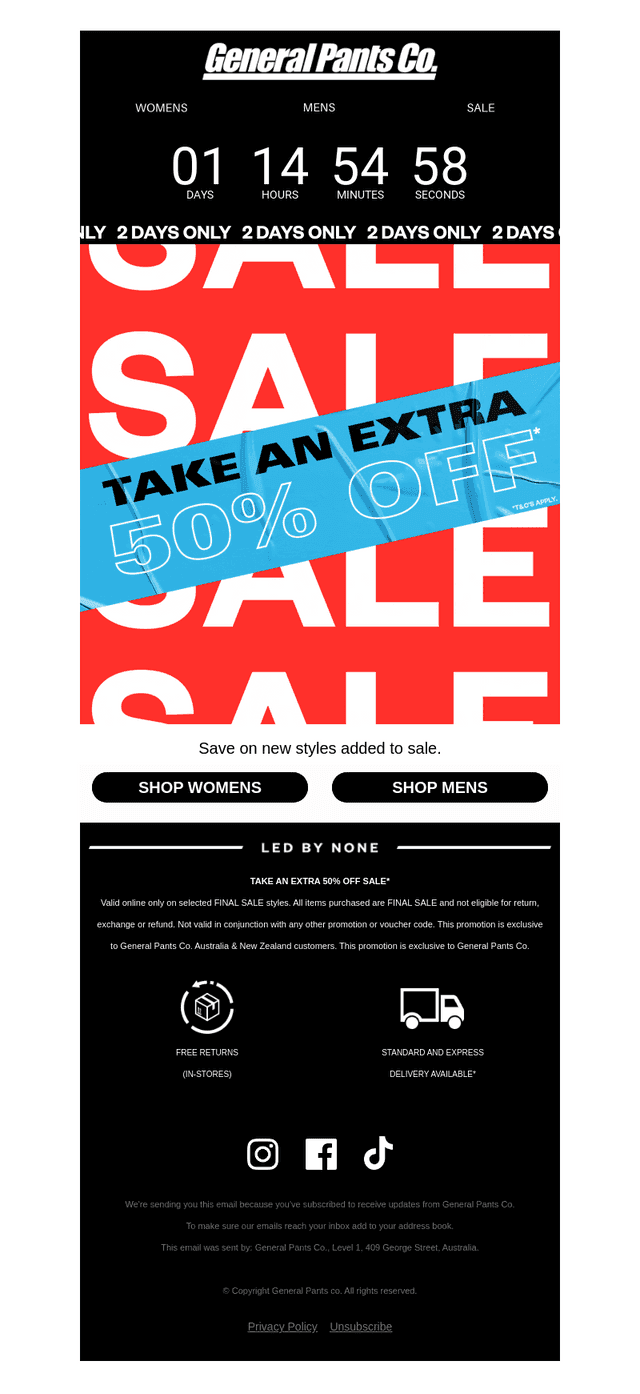 WEEKEND EXCLUSIVE: EXTRA 50% OFF SALE*