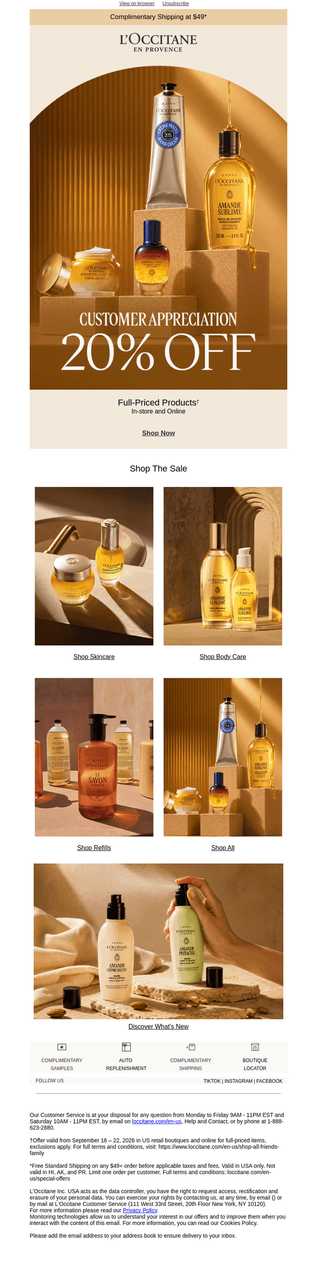 L'Occitane en Provence email from Fri, Sep 18, 2026