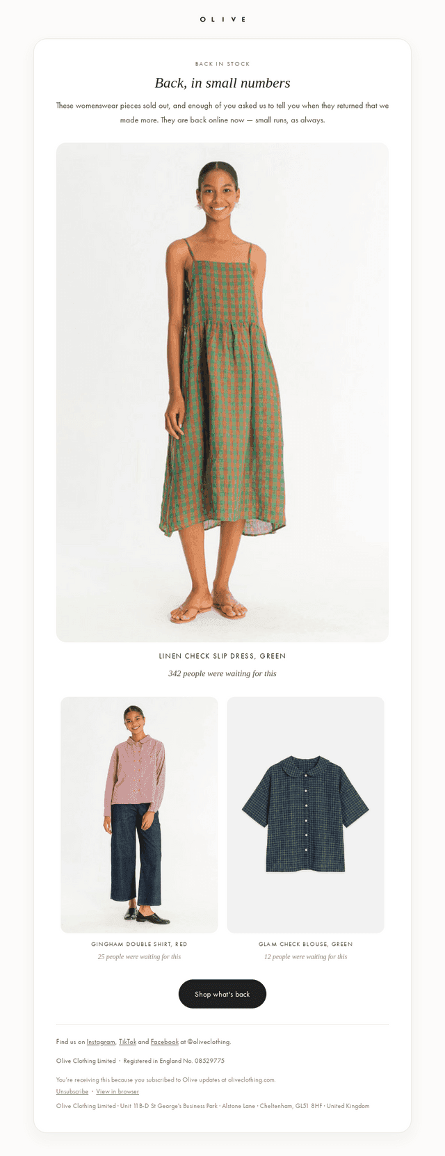 Olive email from Sat, Sep 19, 2026
