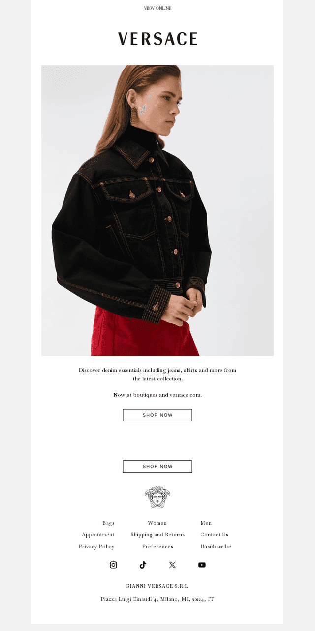 Versace email from Sat, Sep 19, 2026