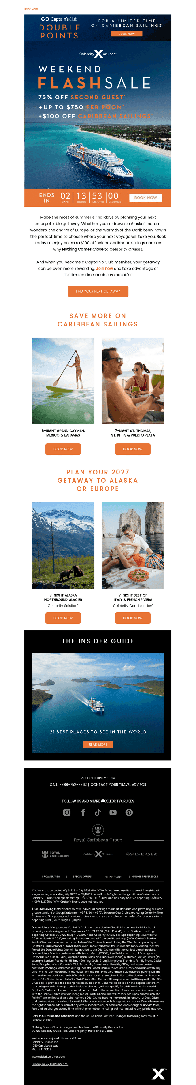 Celebrity Cruises email from Sat, Sep 19, 2026