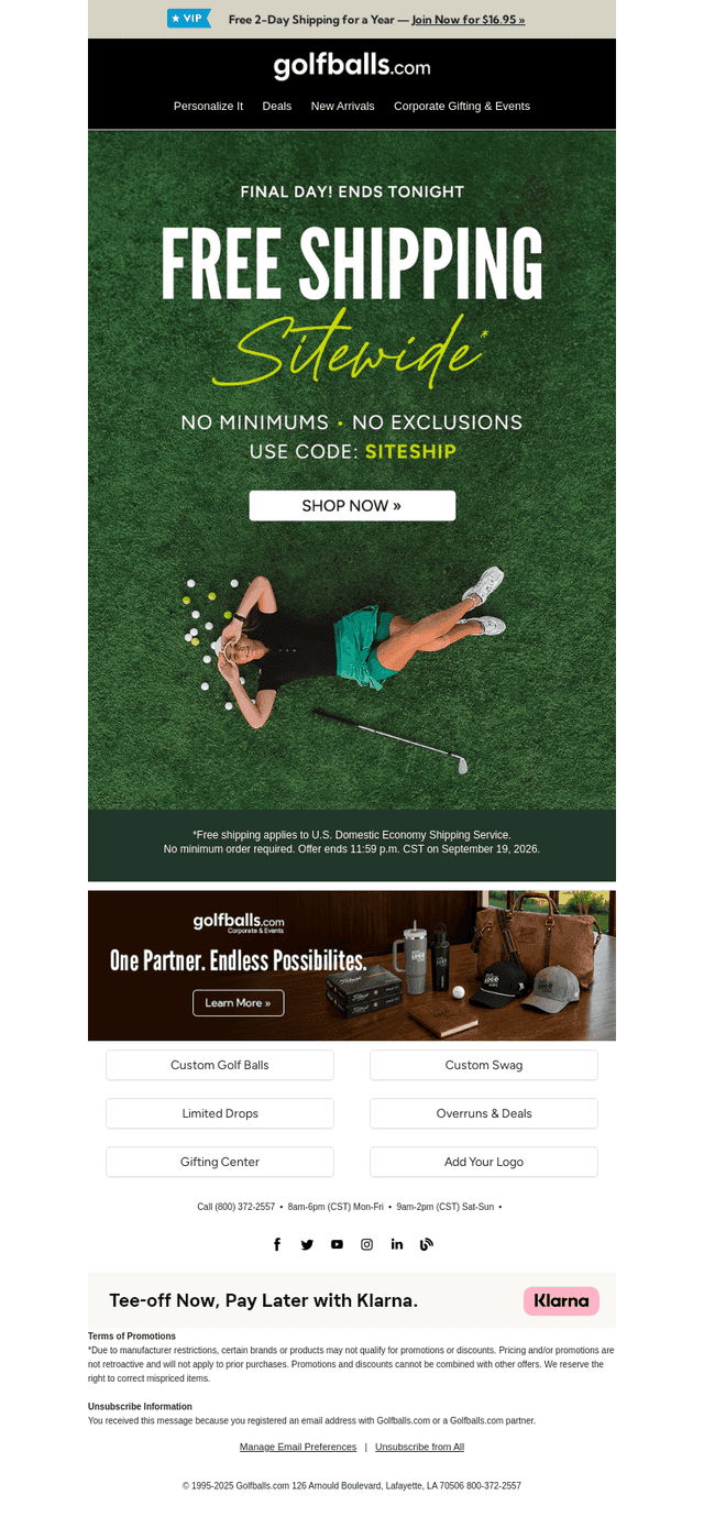 Golfballs email from Sat, Sep 19, 2026