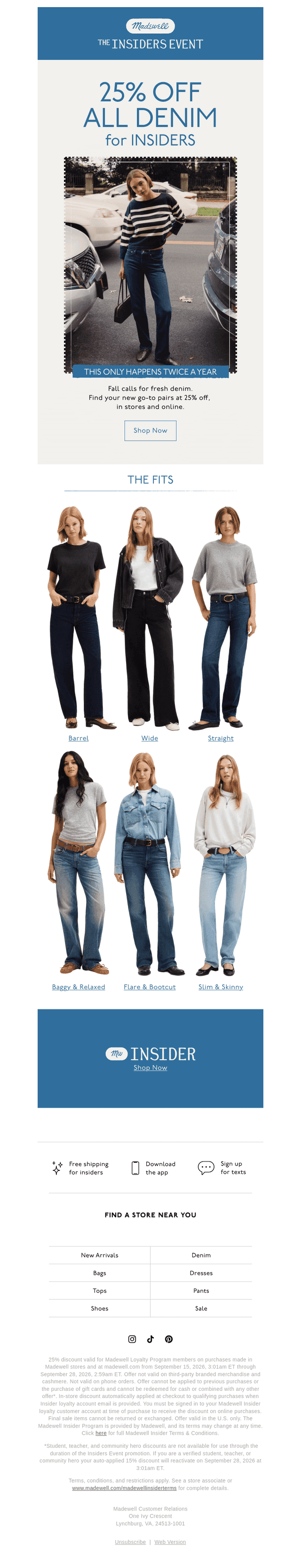 How does 25% off all denim sound?