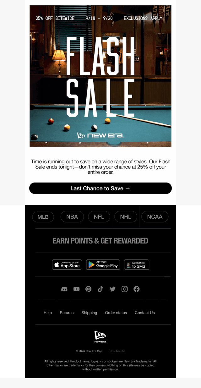 New Era Cap email from Sun, Sep 20, 2026