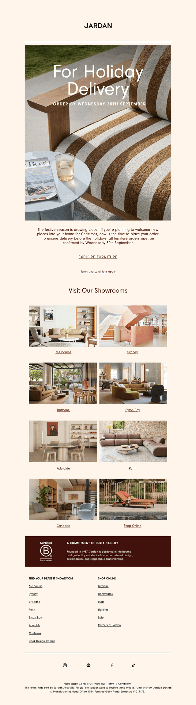 Jardan Australia email from Mon, Sep 21, 2026