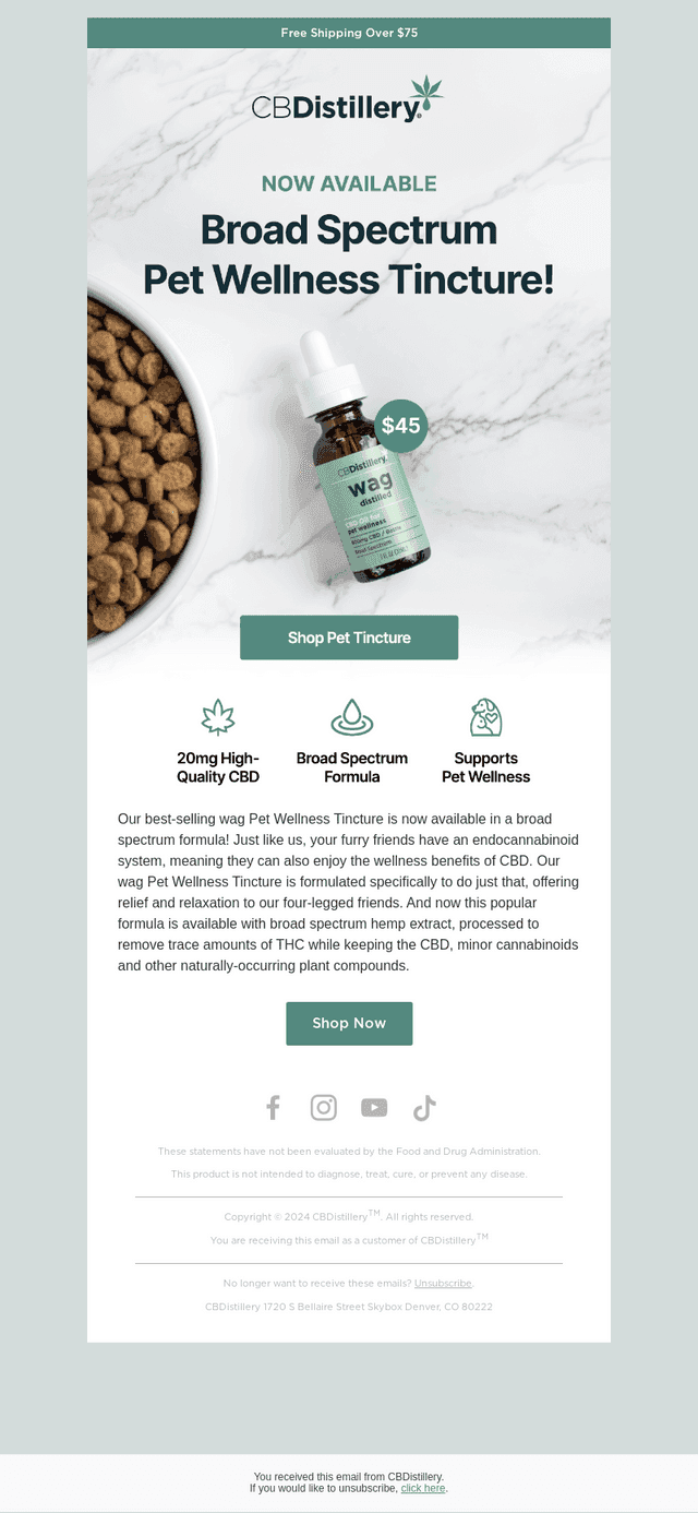 The CBDistillery email from Mon, Sep 21, 2026