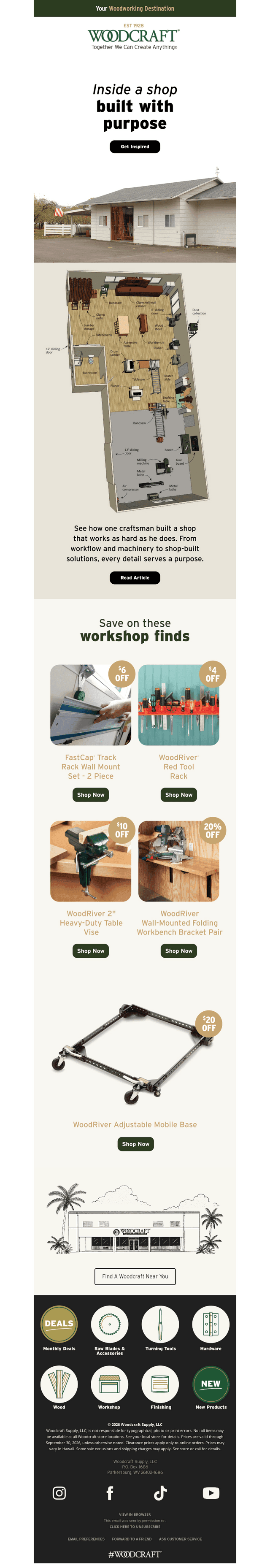 Woodcraft email from Mon, Sep 21, 2026