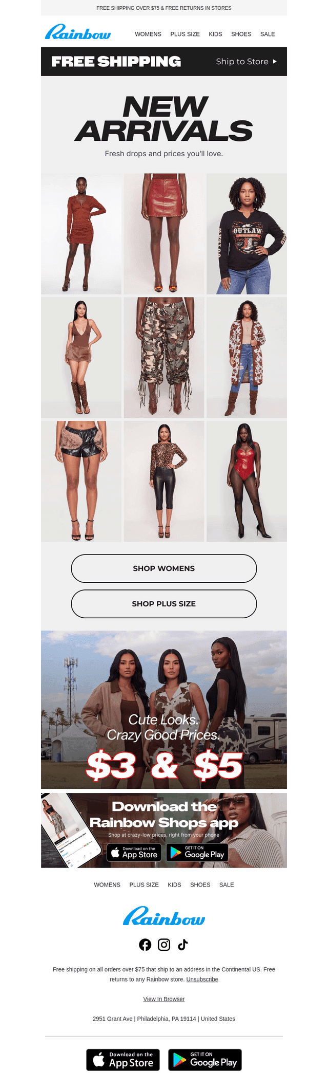 Rainbow Shops email from Mon, Sep 21, 2026