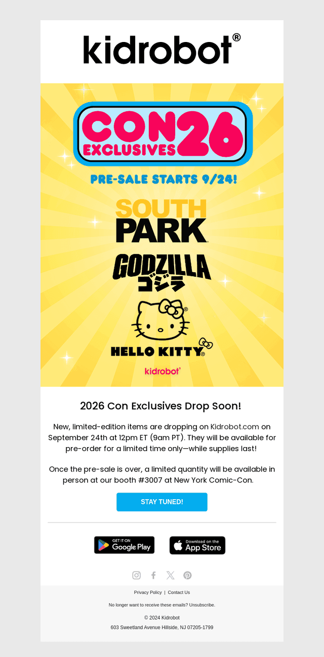 Kidrobot email from Mon, Sep 21, 2026