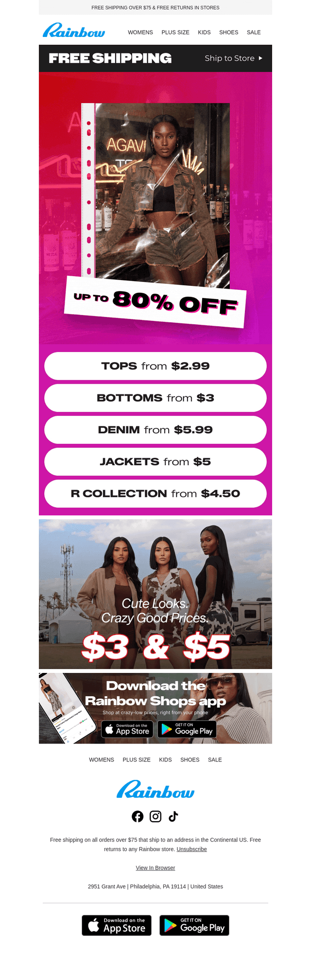 Rainbow Shops email from Tue, Sep 22, 2026